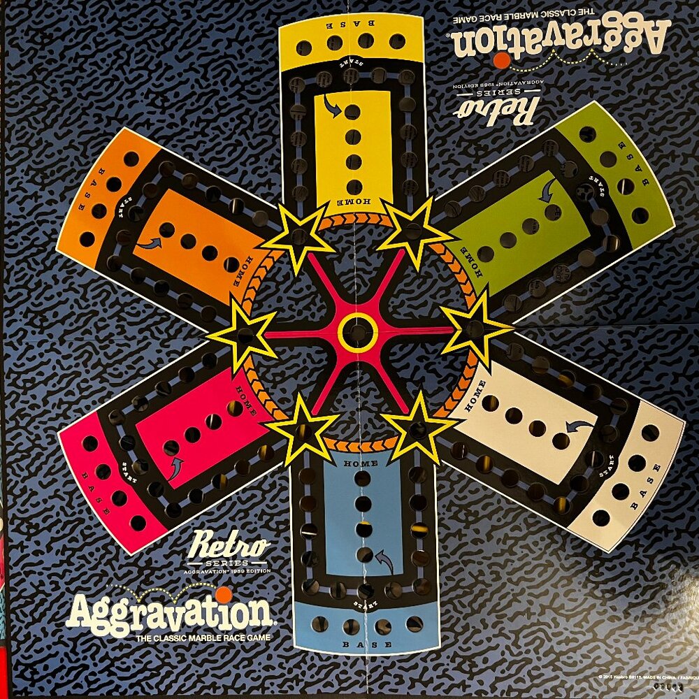 Hasbro Gaming Retro Series Aggravation board game. Marbles Dice race‎ home.